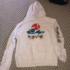 White Great Wave Hoodie
